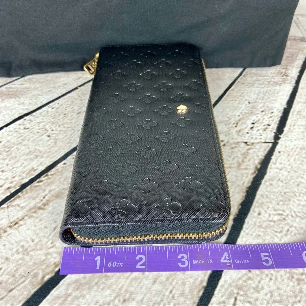 Patrick Cox fleur de lis black leather zippy zip around long wallet *new* - Picture 15 of 16